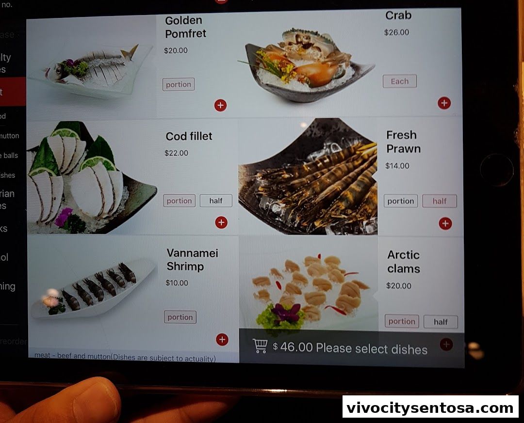 Menu page for 海底捞 Haidilao Hot Pot VivoCity
