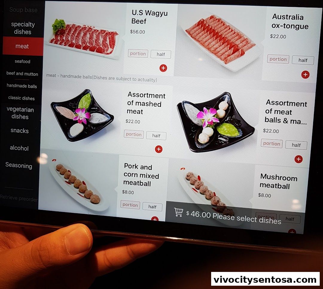 Menu page for 海底捞 Haidilao Hot Pot VivoCity