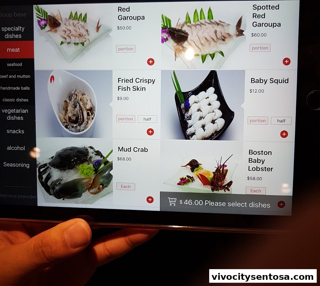 Menu page for 海底捞 Haidilao Hot Pot VivoCity