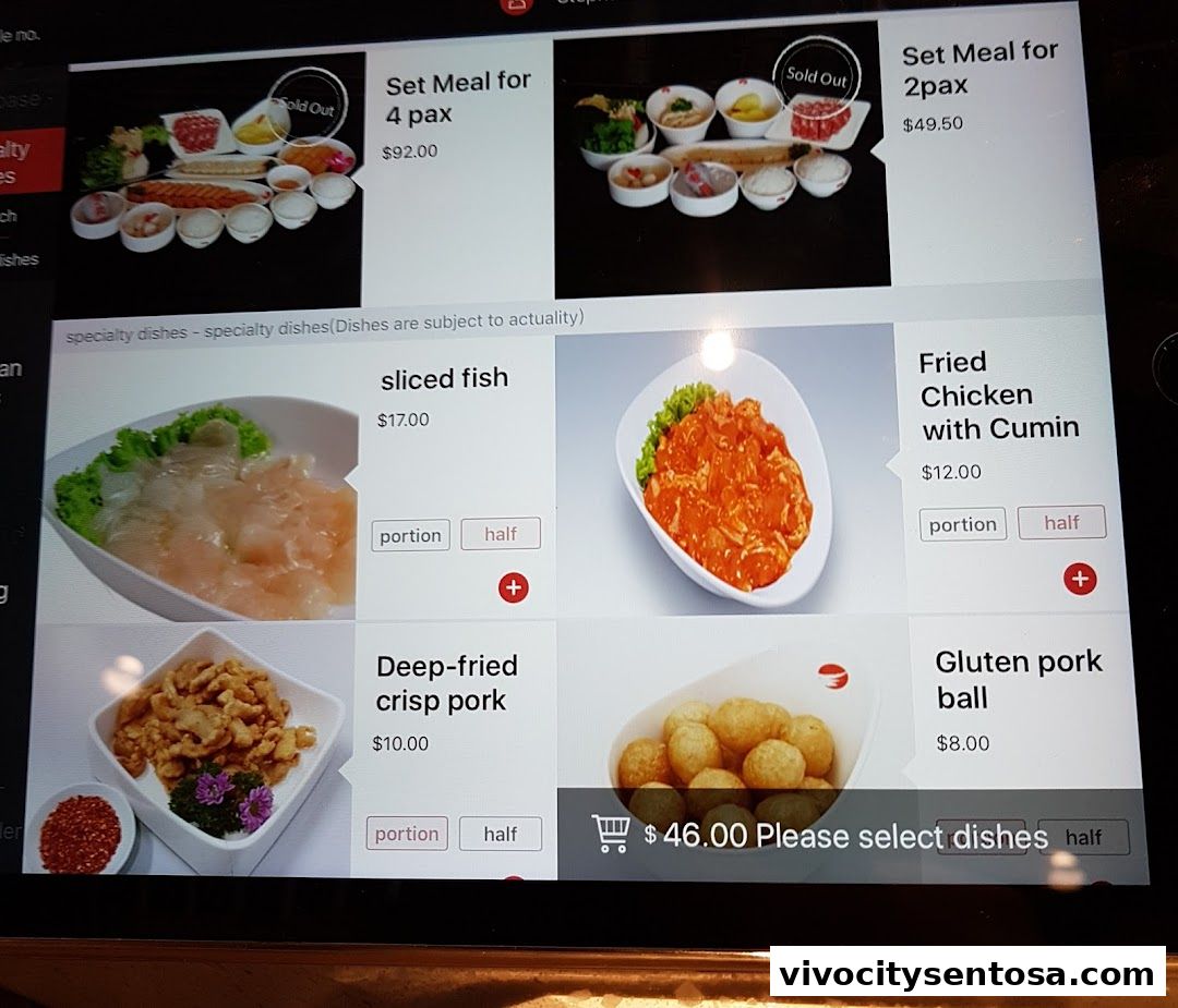 Menu page for 海底捞 Haidilao Hot Pot VivoCity
