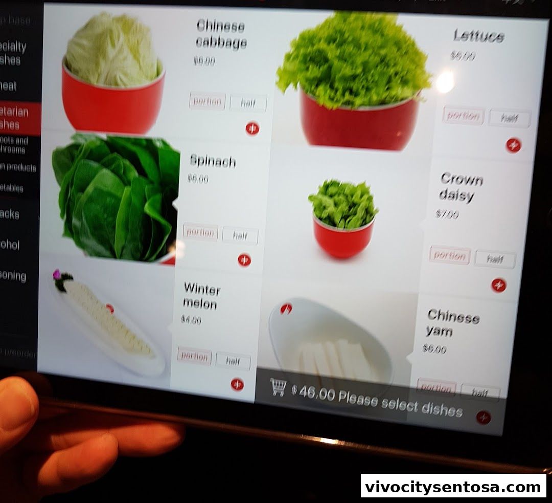 Menu page for 海底捞 Haidilao Hot Pot VivoCity