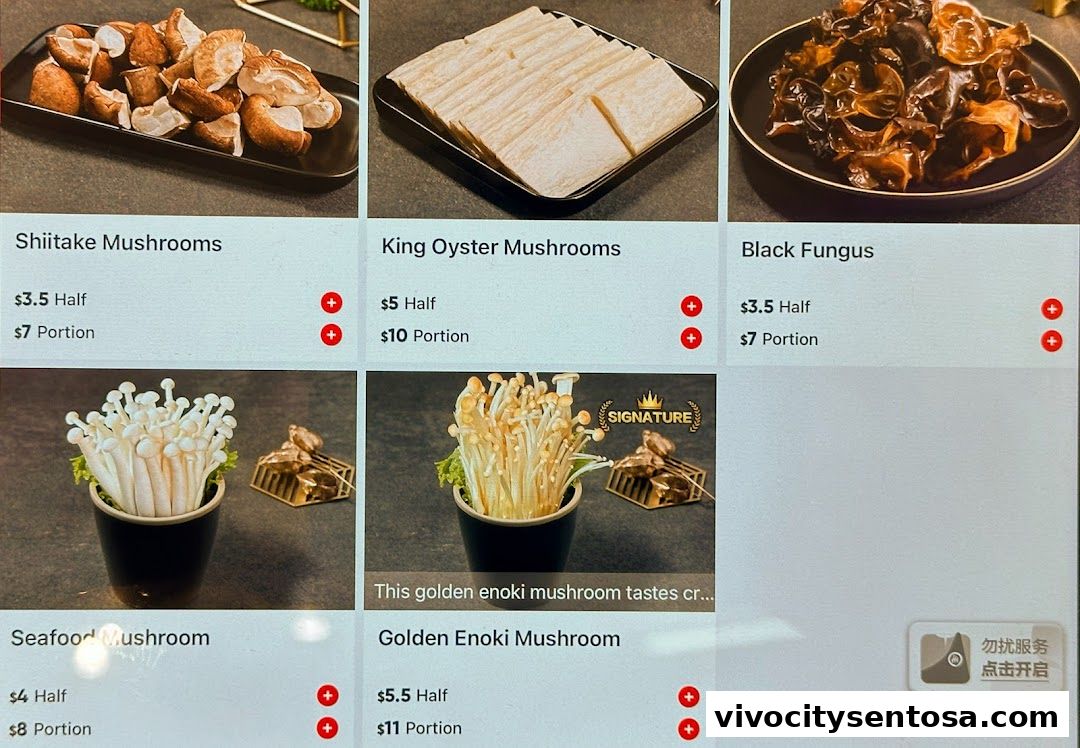 Menu page for 海底捞 Haidilao Hot Pot VivoCity