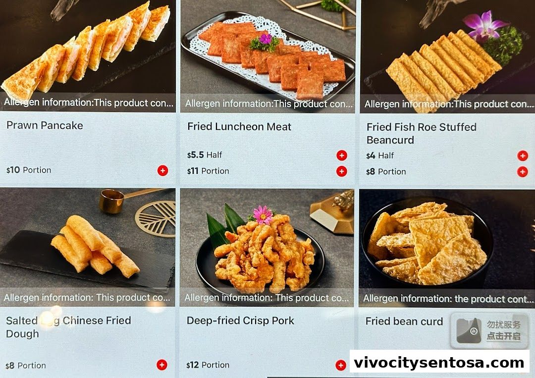 Menu page for 海底捞 Haidilao Hot Pot VivoCity