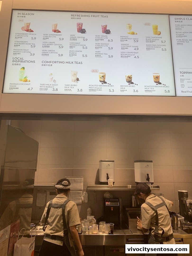 Menu page for HEYTEA  VivoCity
