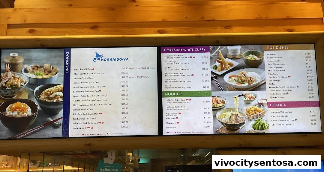 Menu page for Hokkaido-Ya