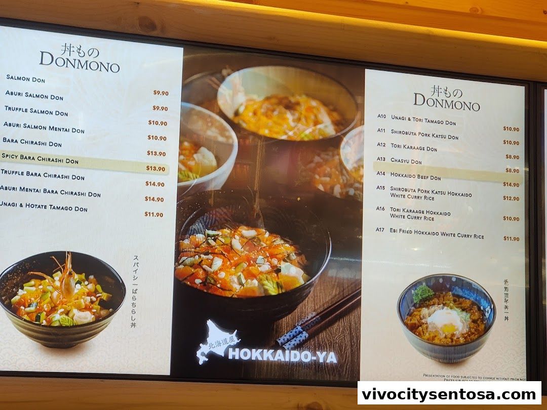 Menu page for Hokkaido-Ya
