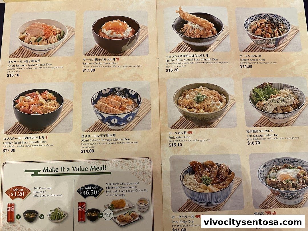 Menu page for Hokkaido-Ya