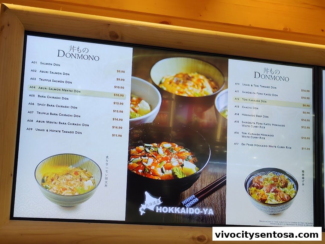 Menu page for Hokkaido-Ya