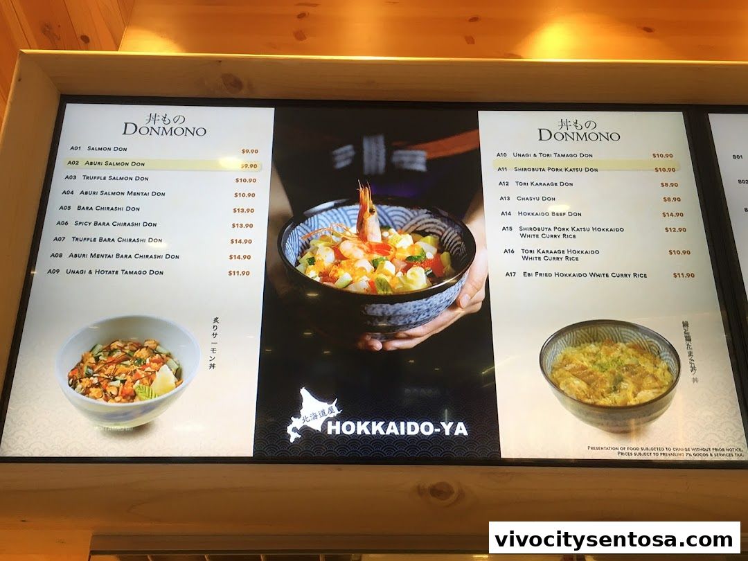 Menu page for Hokkaido-Ya