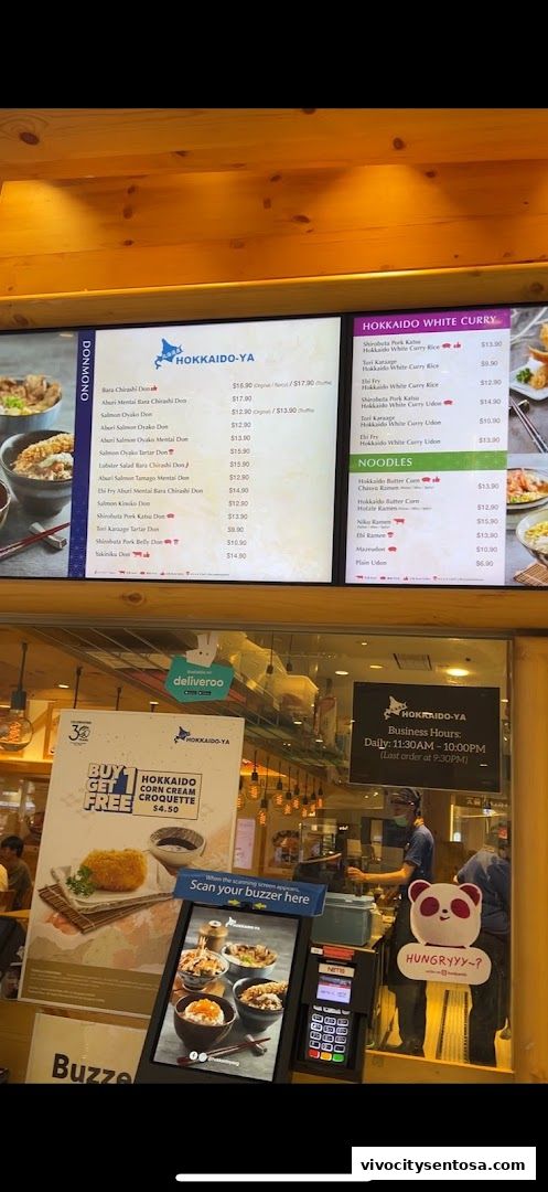 Menu page for Hokkaido-Ya