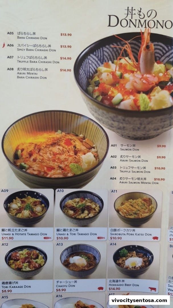 Menu page for Hokkaido-Ya