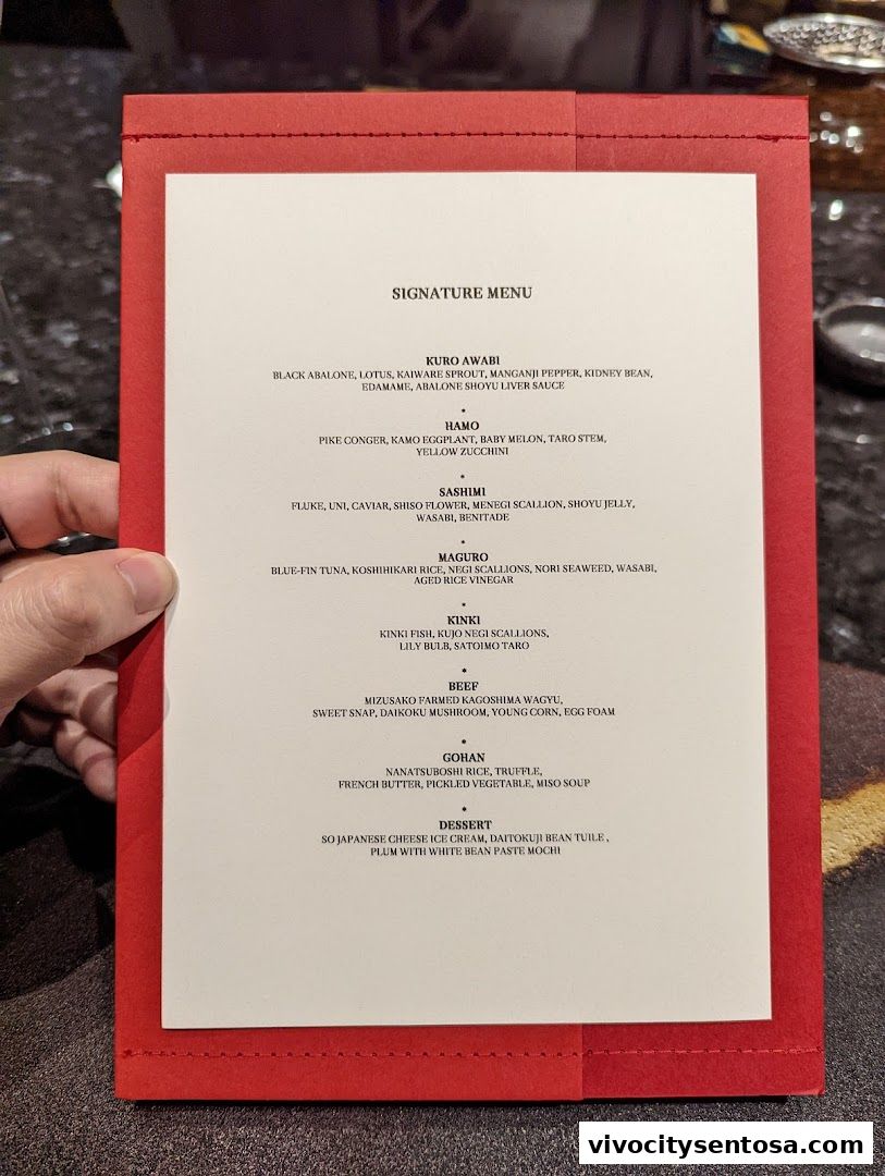 Menu page for IMAMURA