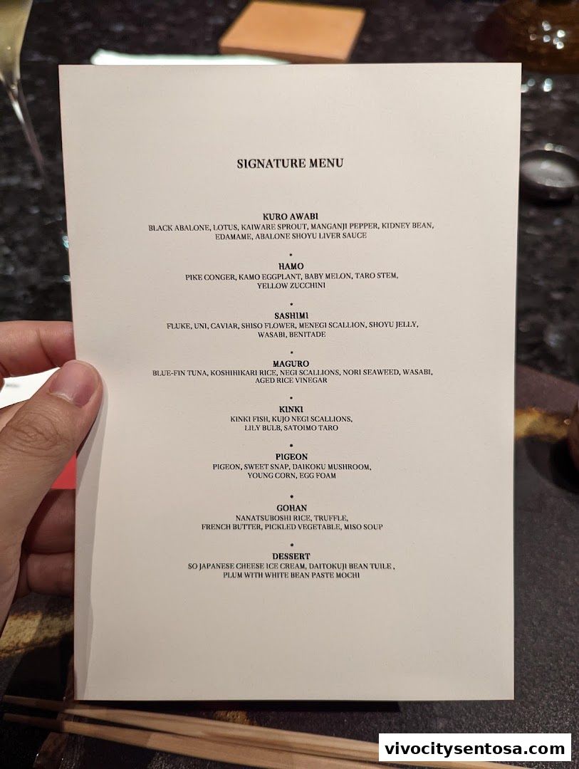 Menu page for IMAMURA