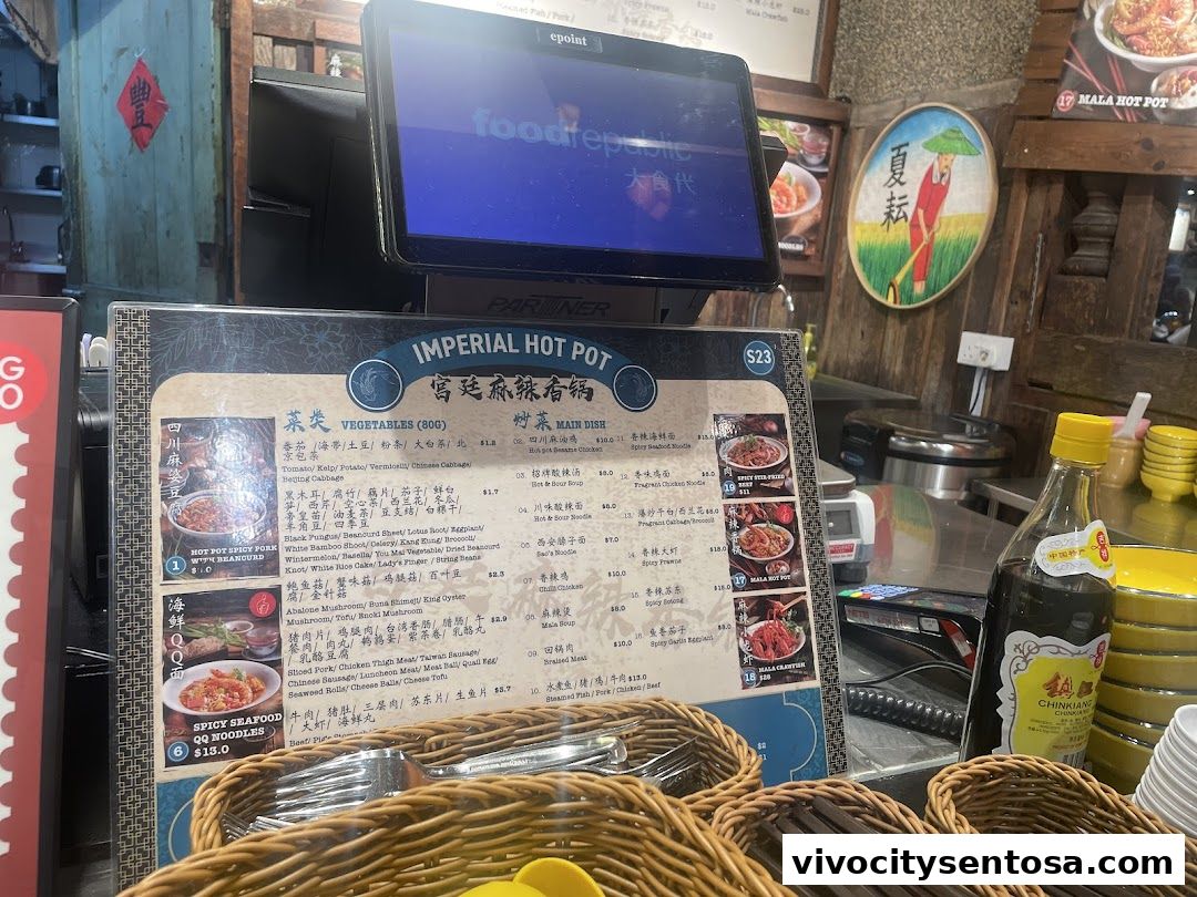 Menu page for Imperial Hot Pot