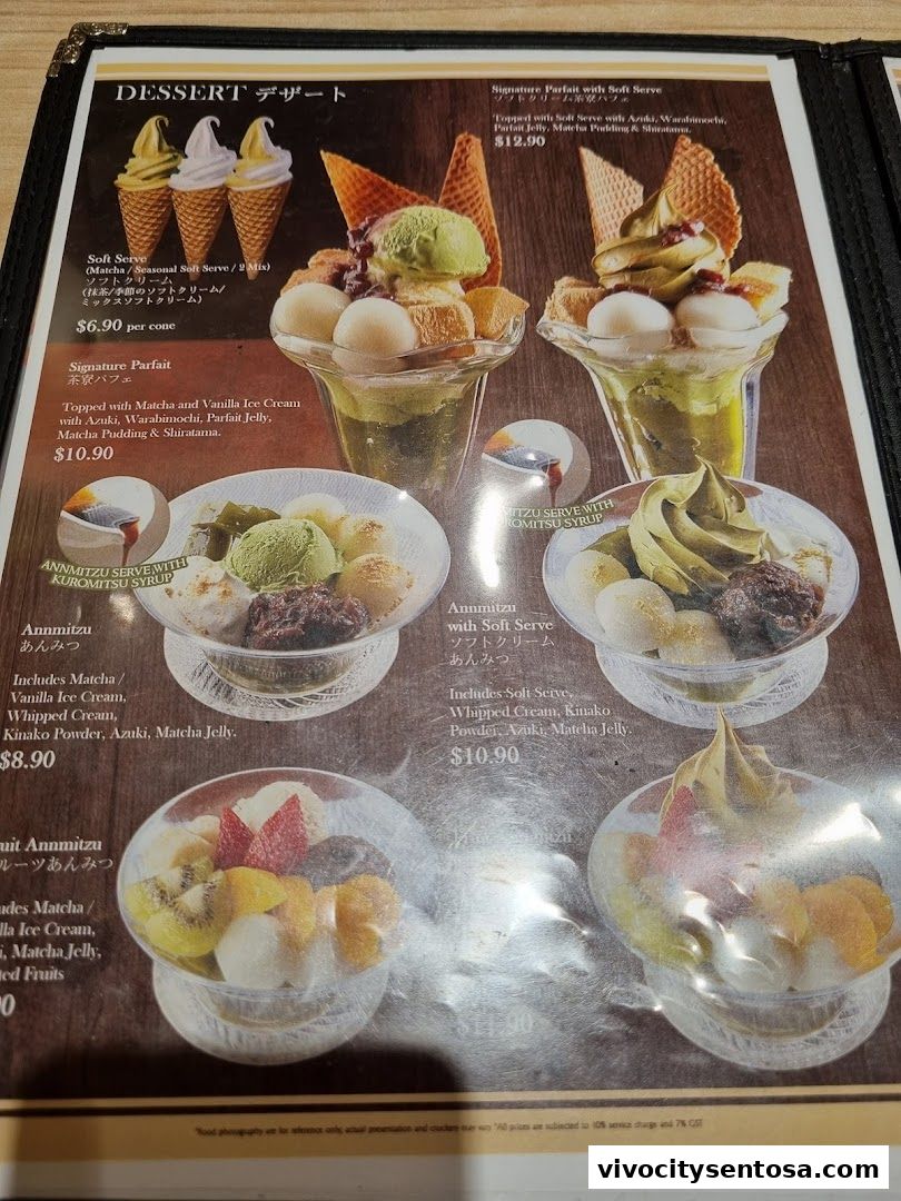 Menu page for Kagurazaka Saryo