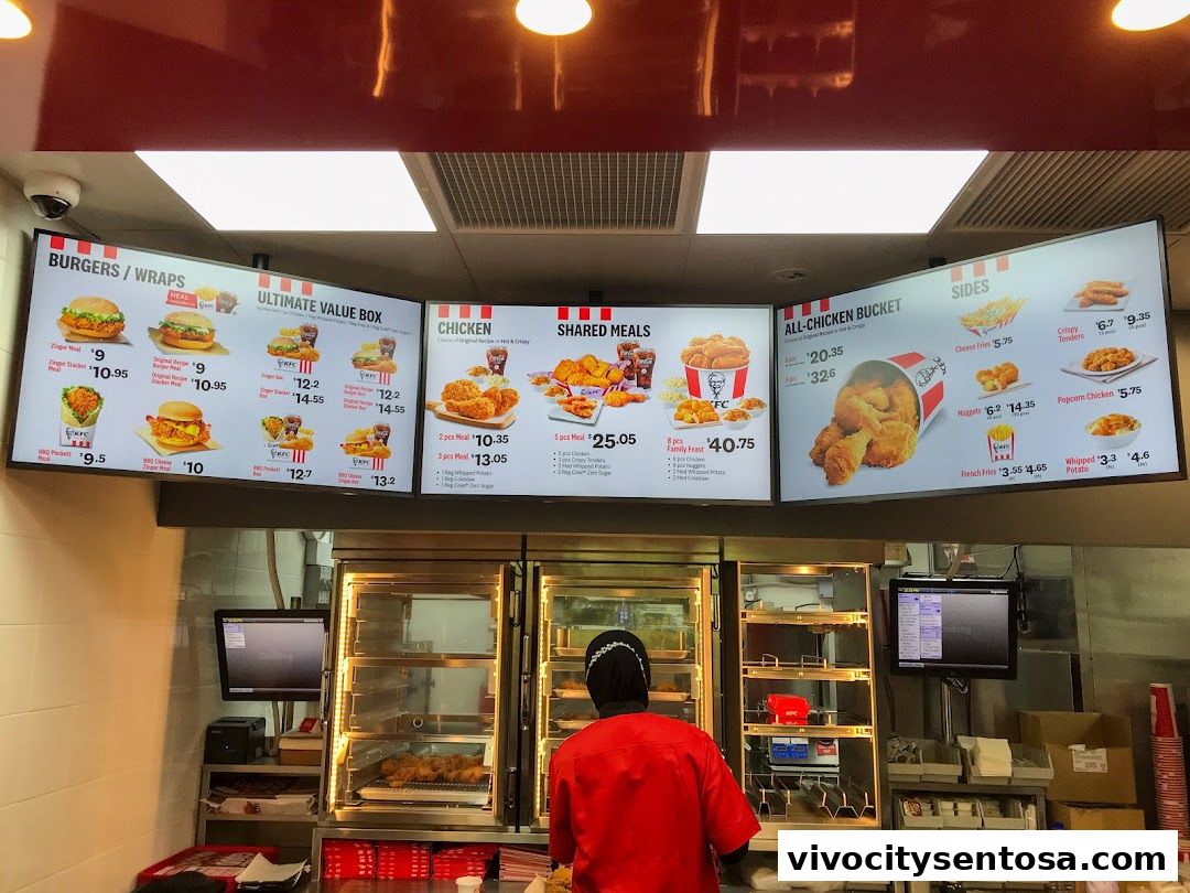 Menu page for KFC Sentosa