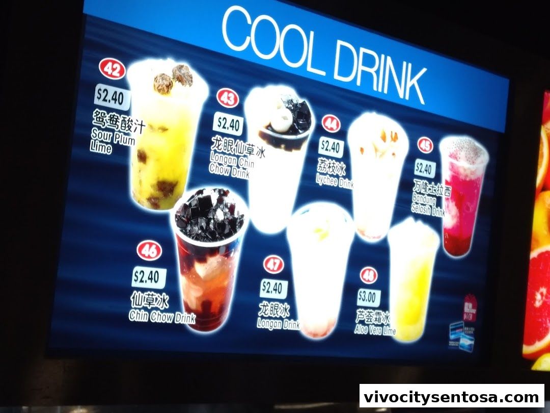 Menu page for Kopitiam Food Hall  VivoCity