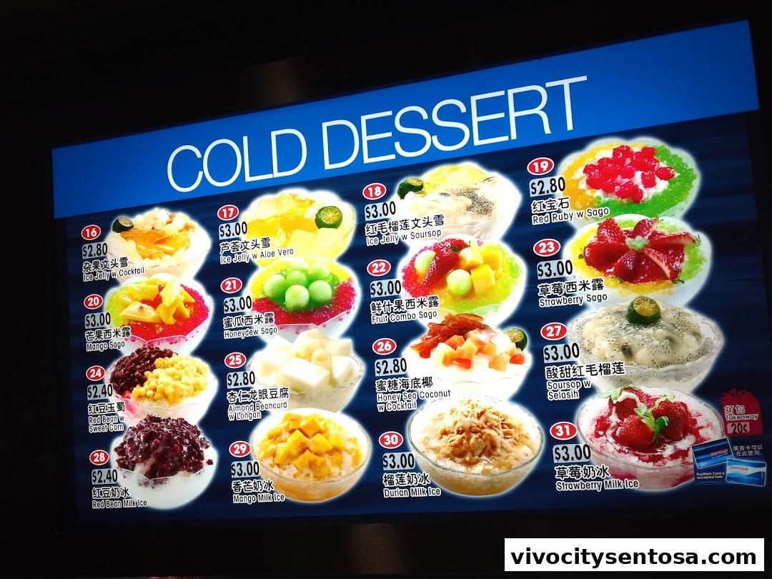 Menu page for Kopitiam Food Hall  VivoCity