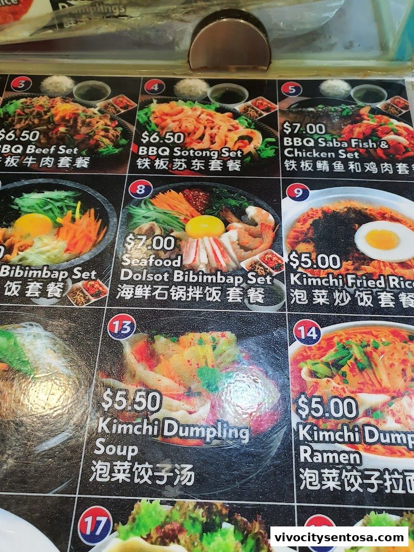 Menu page for Kopitiam Food Hall  VivoCity