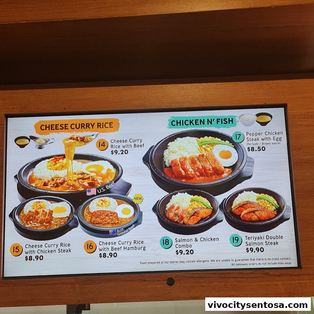 Menu page for Kopitiam Food Hall  VivoCity