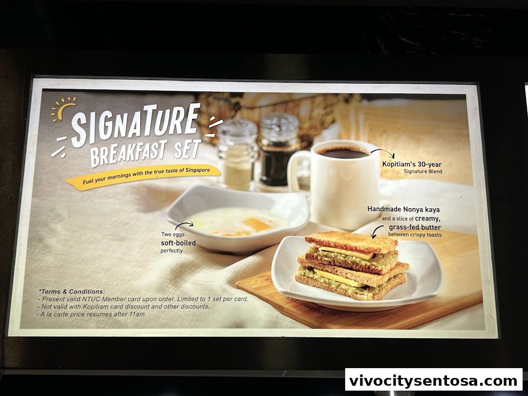 Menu page for Kopitiam Food Hall  VivoCity