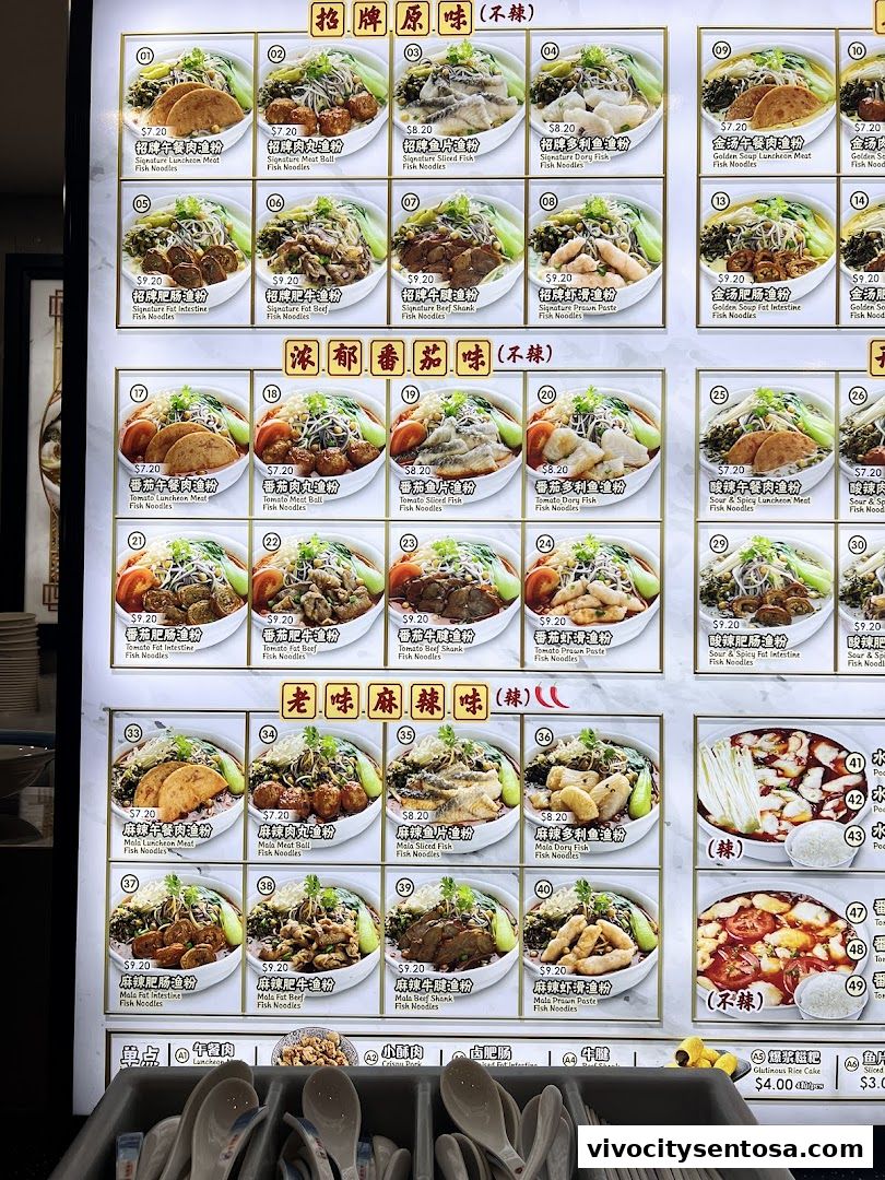 Menu page for Kopitiam Food Hall  VivoCity