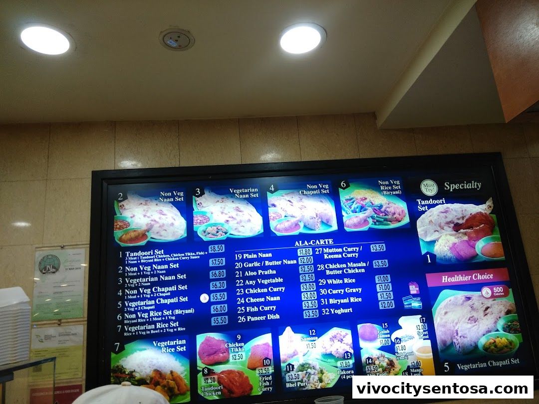 Menu page for Kopitiam Food Hall  VivoCity