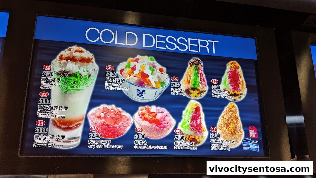 Menu page for Kopitiam Food Hall  VivoCity
