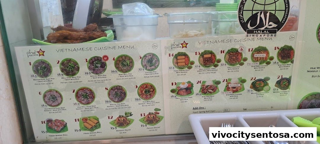 Menu page for Kopitiam Food Hall  VivoCity