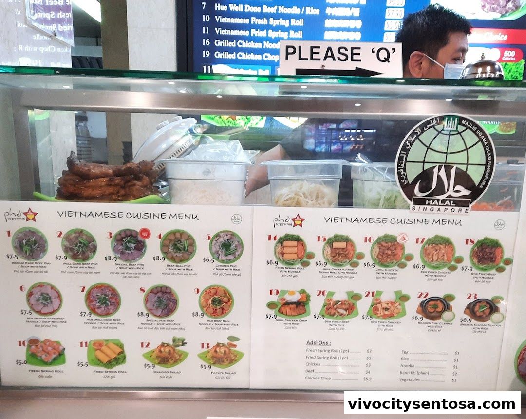 Menu page for Kopitiam Food Hall  VivoCity