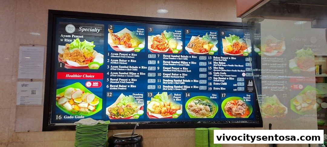 Menu page for Kopitiam Food Hall  VivoCity