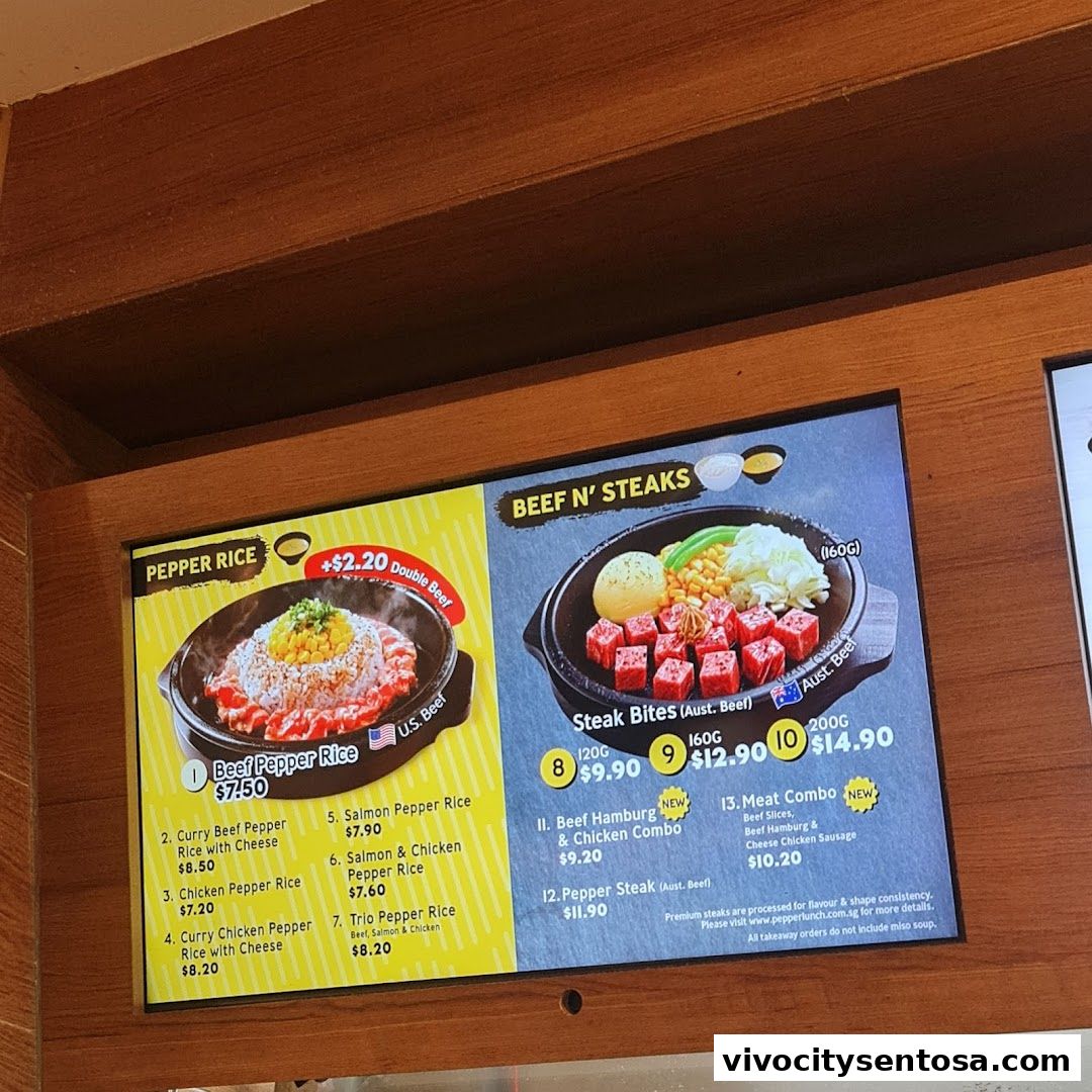 Menu page for Kopitiam Food Hall  VivoCity