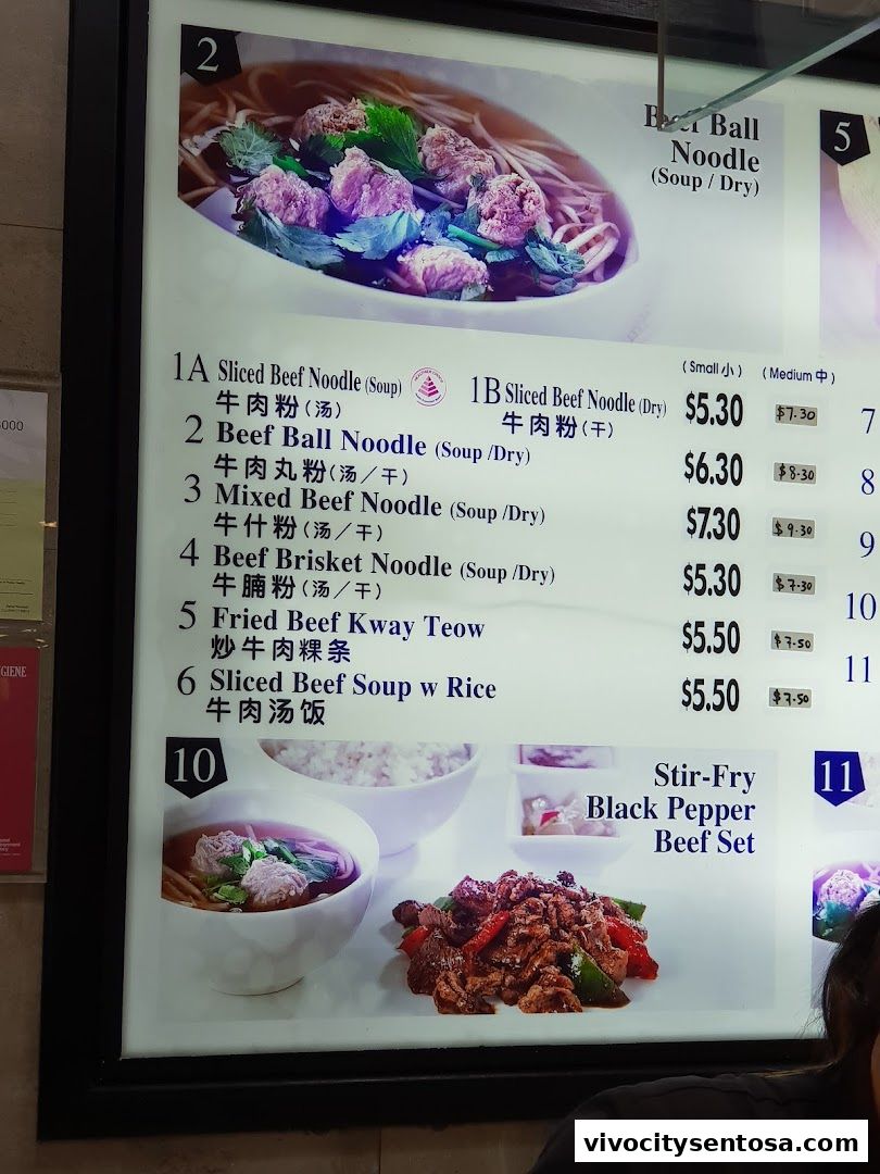 Menu page for Kopitiam Food Hall  VivoCity