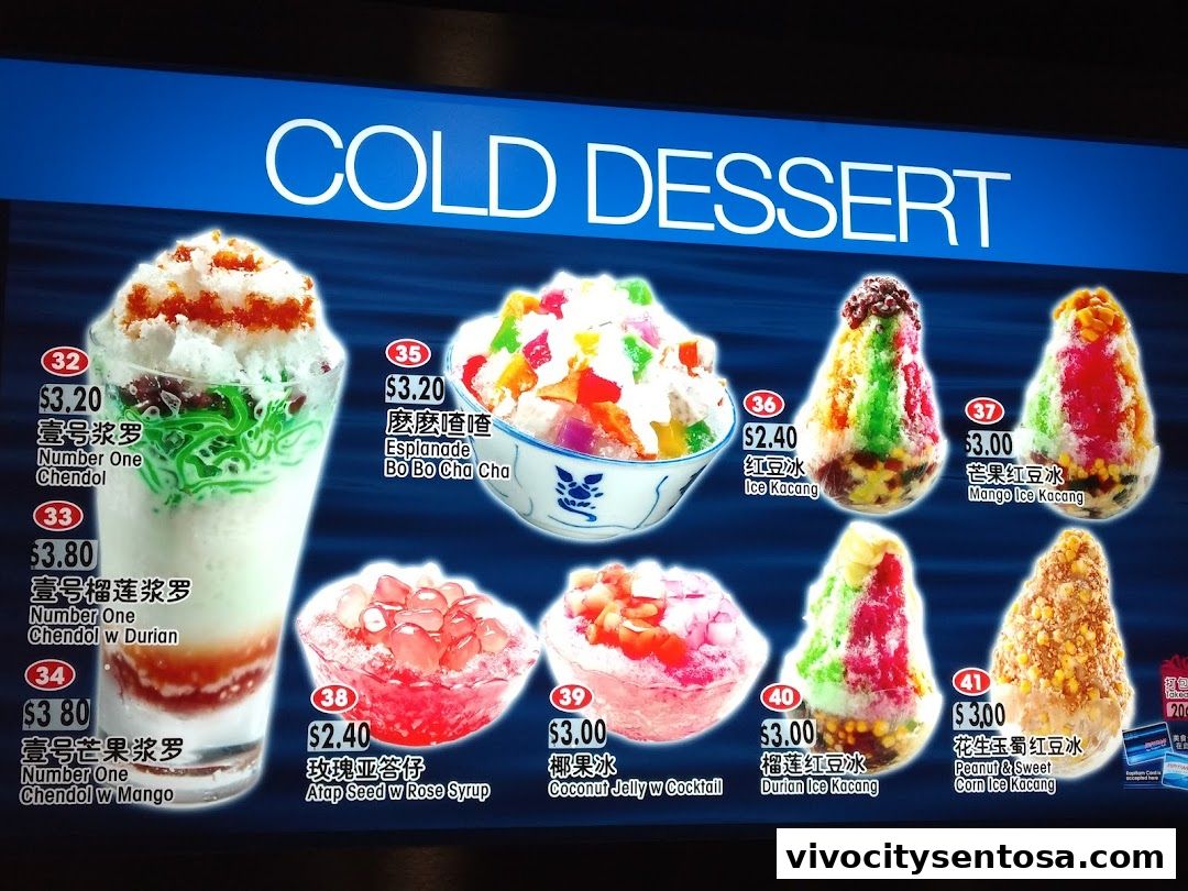 Menu page for Kopitiam Food Hall  VivoCity