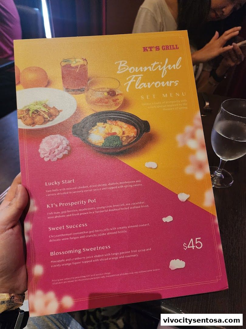 Menu page for KTs Grill