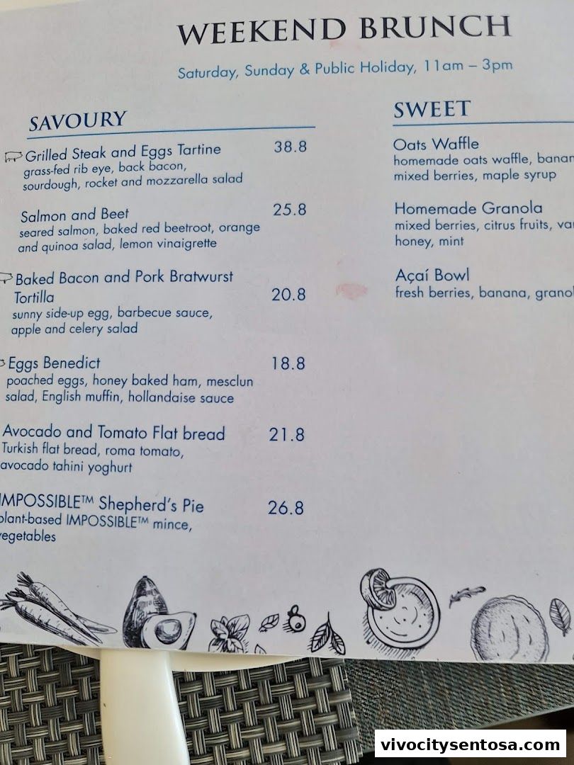 Menu page for Latitude Restaurant  Terrace ONE15 Marina Members only