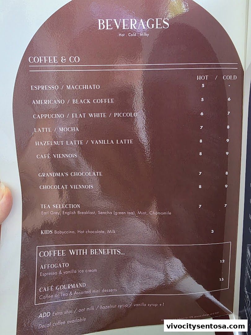 Menu page for Le Faubourg