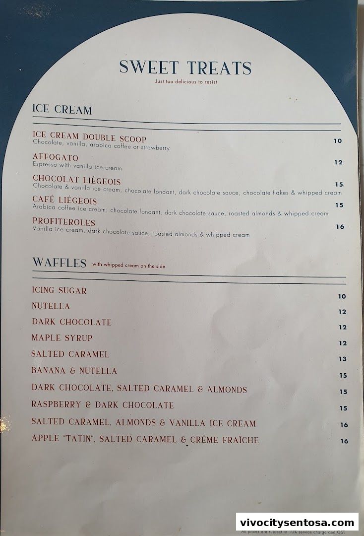 Menu page for Le Faubourg