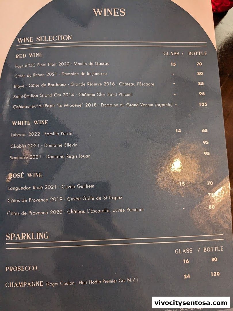 Menu page for Le Faubourg