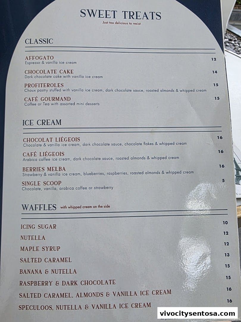 Menu page for Le Faubourg