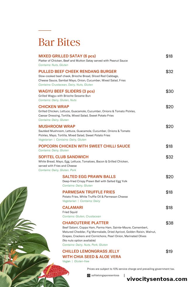 Menu page for LEBAR