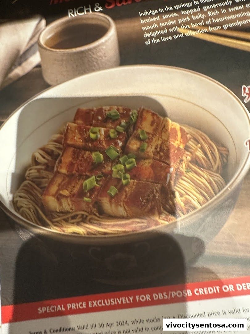 Menu page for LeNu Chef Wais Noodle Bar at VivoCity