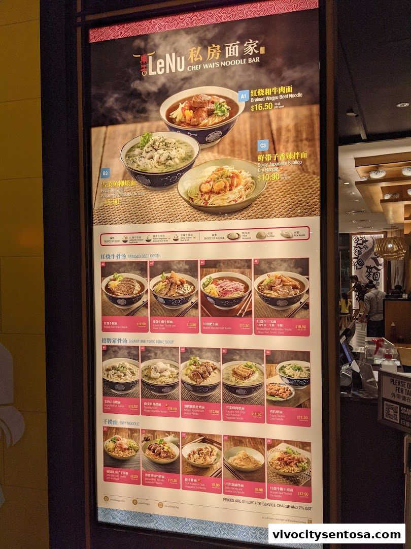 LeNu Chef Wais Noodle Bar at VivoCity