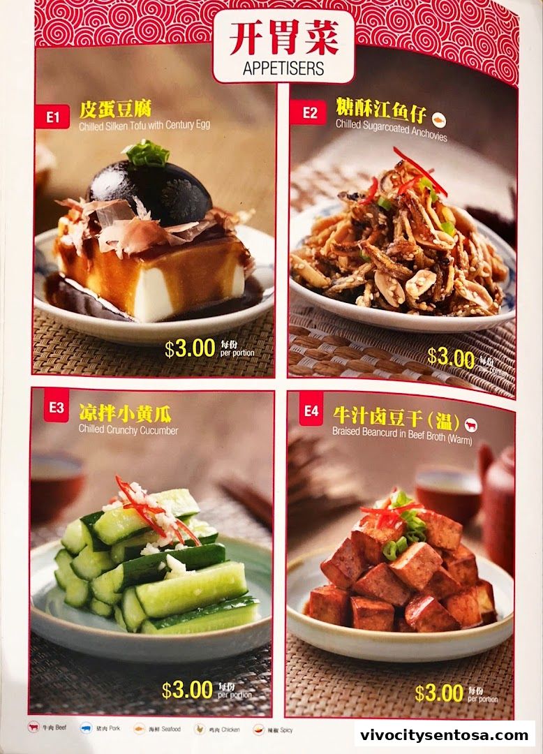 Menu page for LeNu Chef Wais Noodle Bar at VivoCity