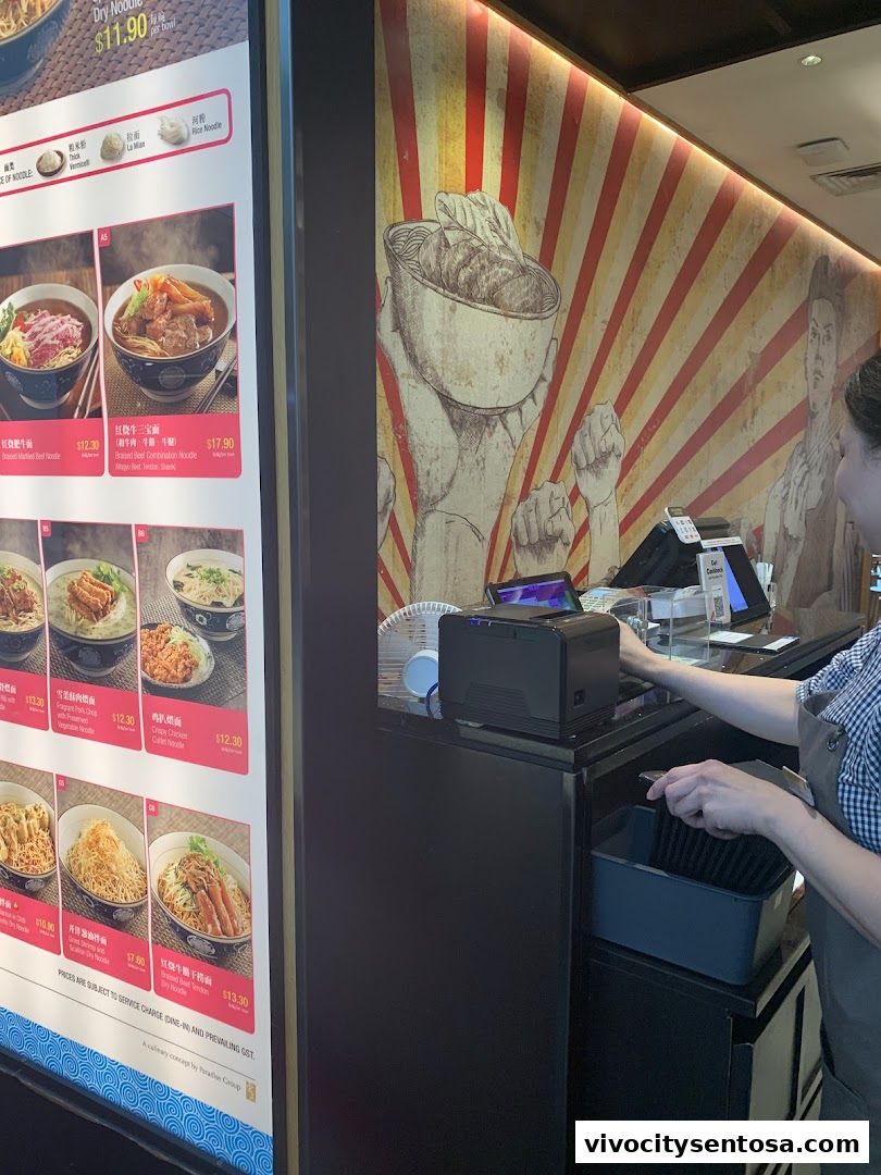 Menu page for LeNu Chef Wais Noodle Bar at VivoCity