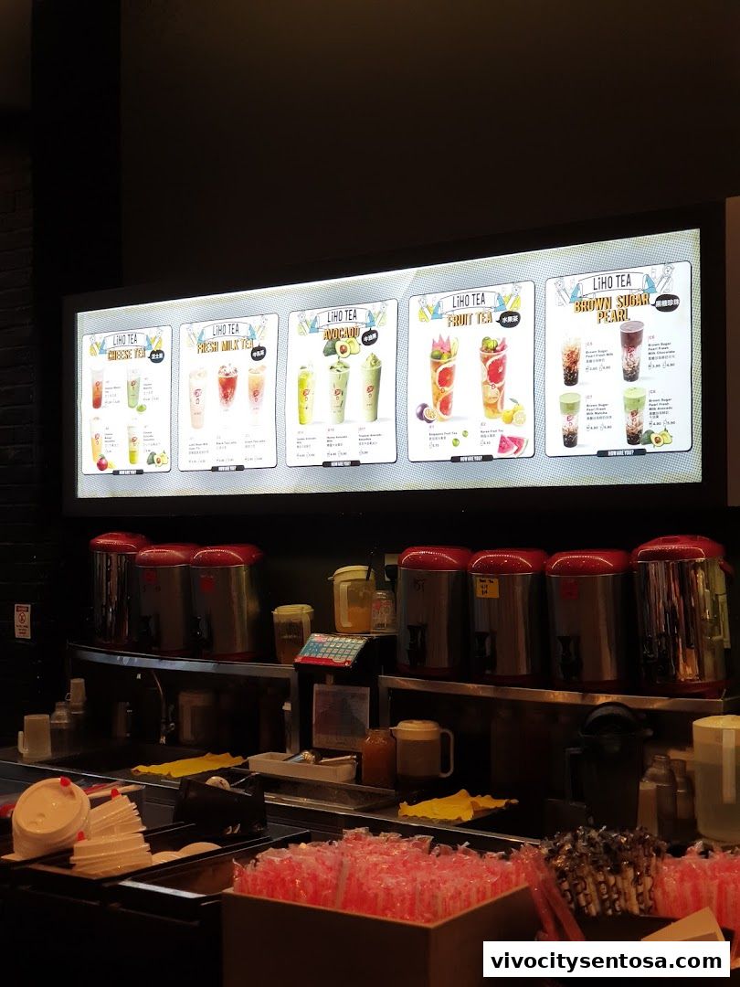 Menu page for LiHO TEA  Vivocity