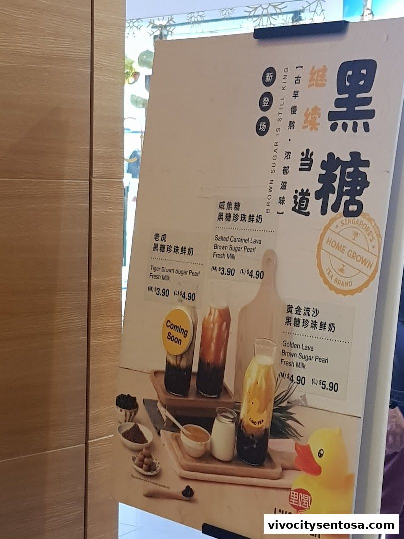 Menu page for LiHO TEA  Vivocity