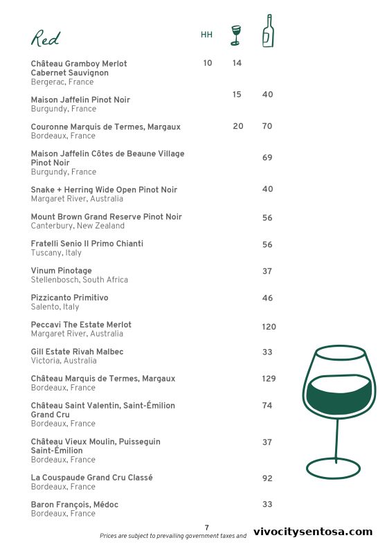 Menu page for Little Farms Table, Sentosa Restaurant