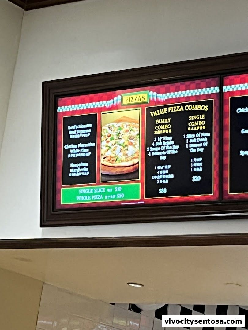 Menu page for Louis NY Pizza Parlor