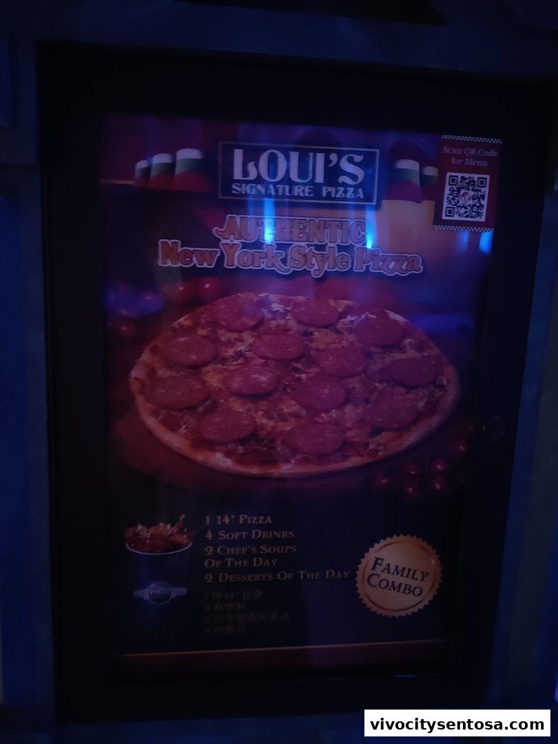 Menu page for Louis NY Pizza Parlor